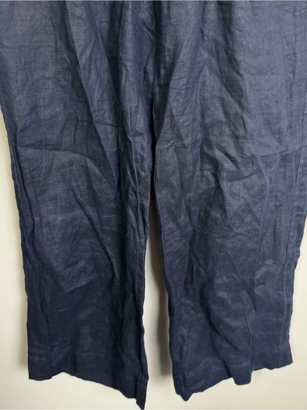 QUINCE | Navy Blue Elastic-Waist Linen Drawstring Pants Women’s Size Small